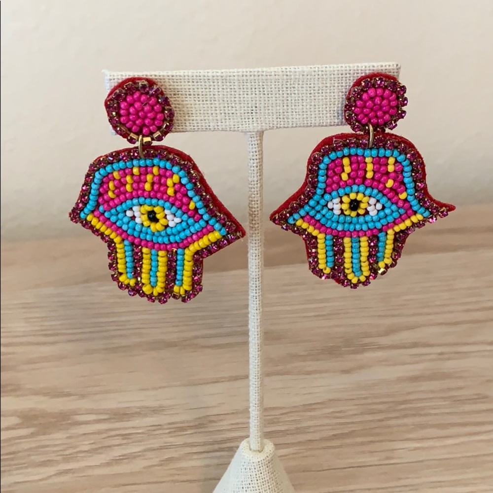 Evil eye earrings